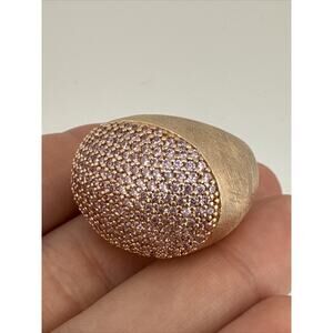 NANIS Sterling Silver 925 Italy Pink CZ Ring Size 7